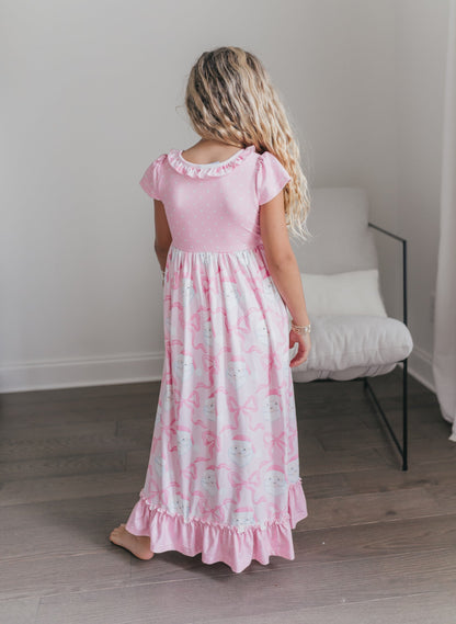 Pink Santa Bow Lounge Gown