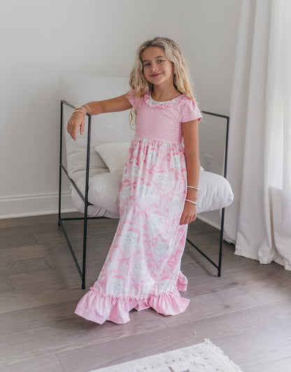 Pink Santa Bow Lounge Gown