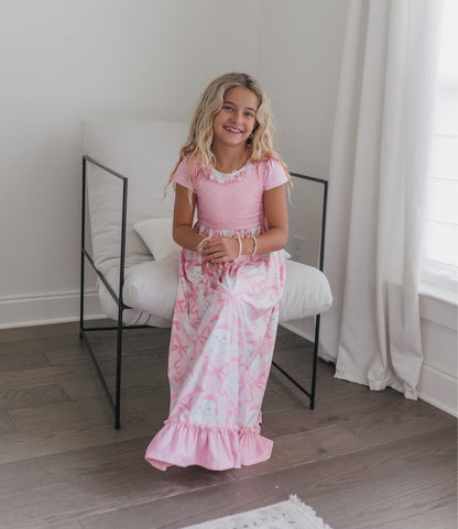 Pink Santa Bow Lounge Gown