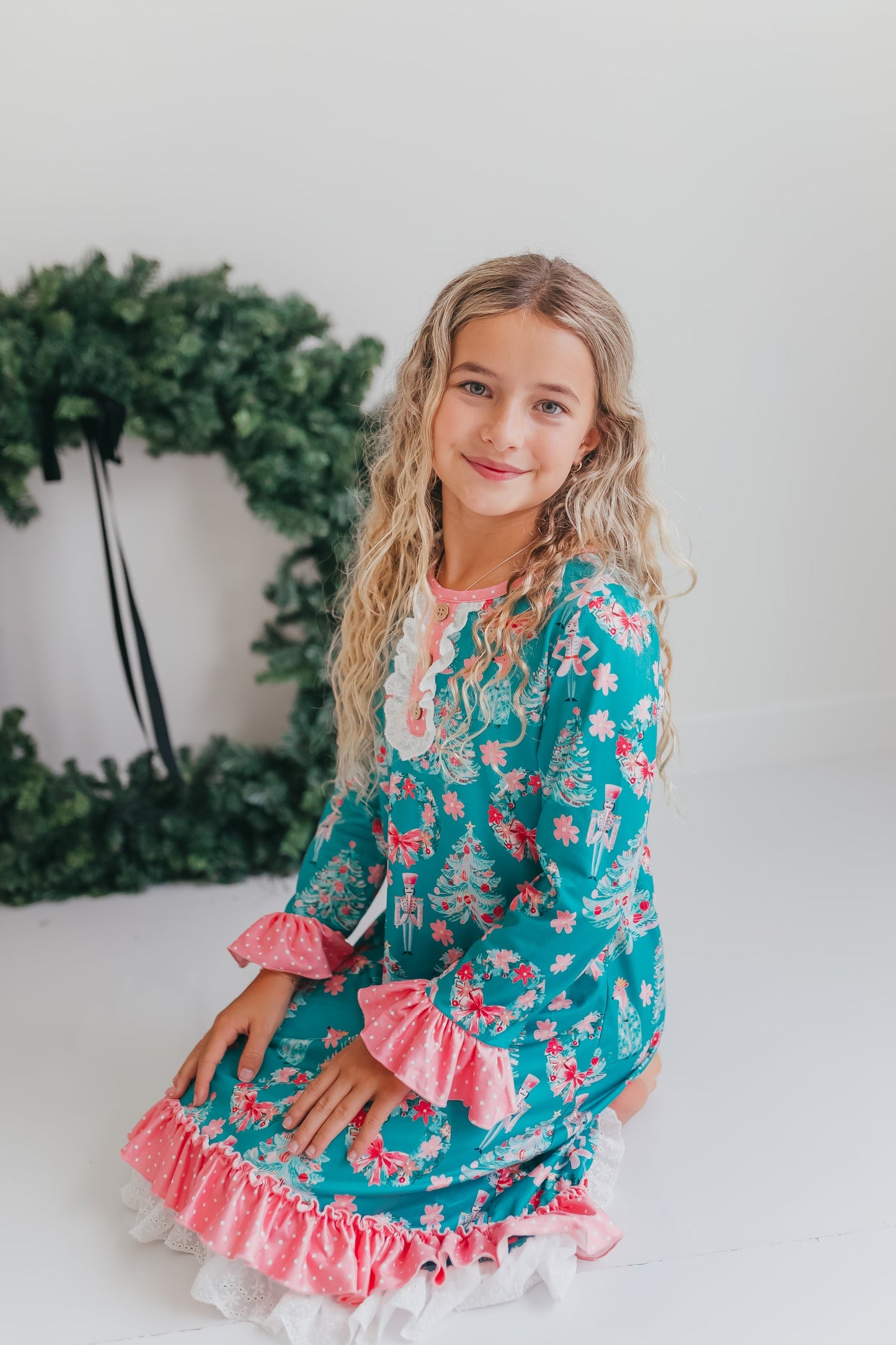 Pink Teal Nutcracker Lounge Gown