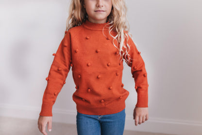 Rust Pom Sweater