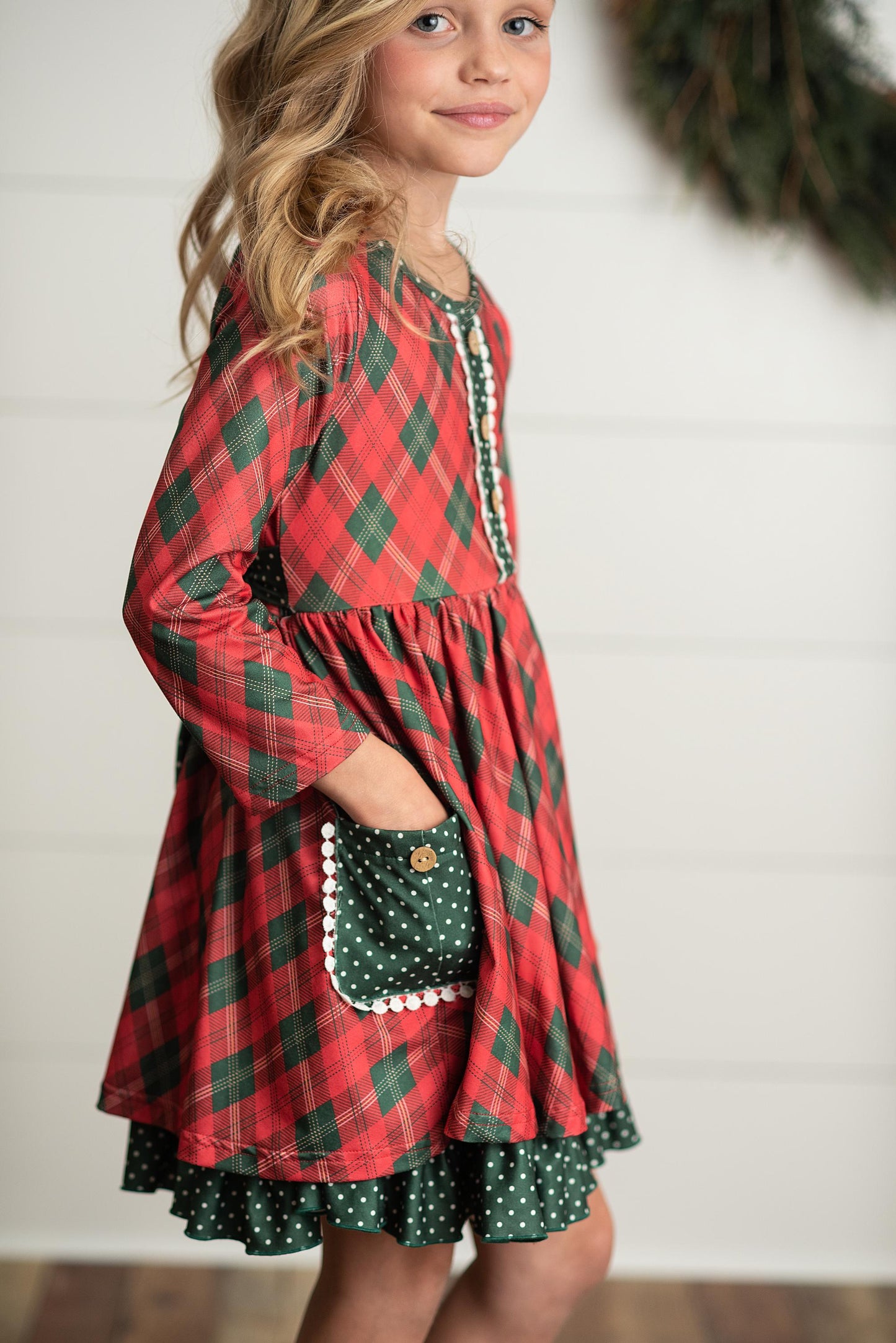 Red Green Plaid Dress