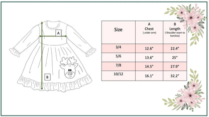 Plaid Reindeer Ruffle Dress