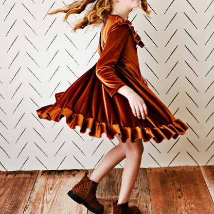Rust Velvet Dress