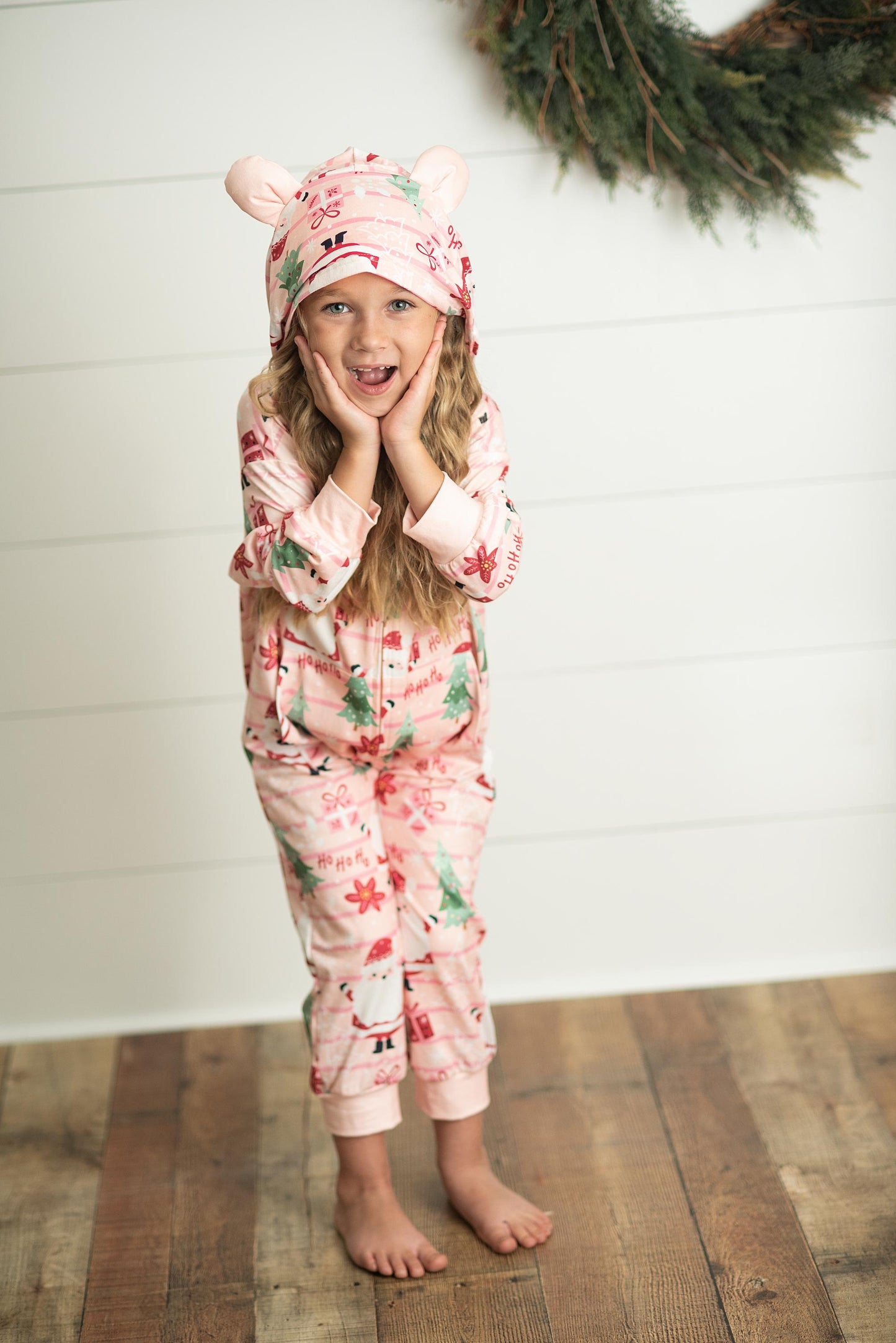 Santa Lounge Play Onesie Zip Set