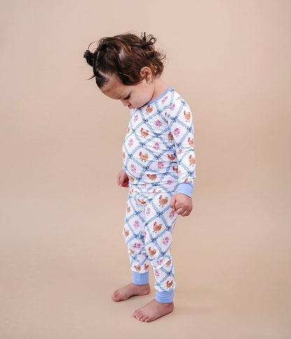 Bamboo Two Piece Set | Chickens & Flowers