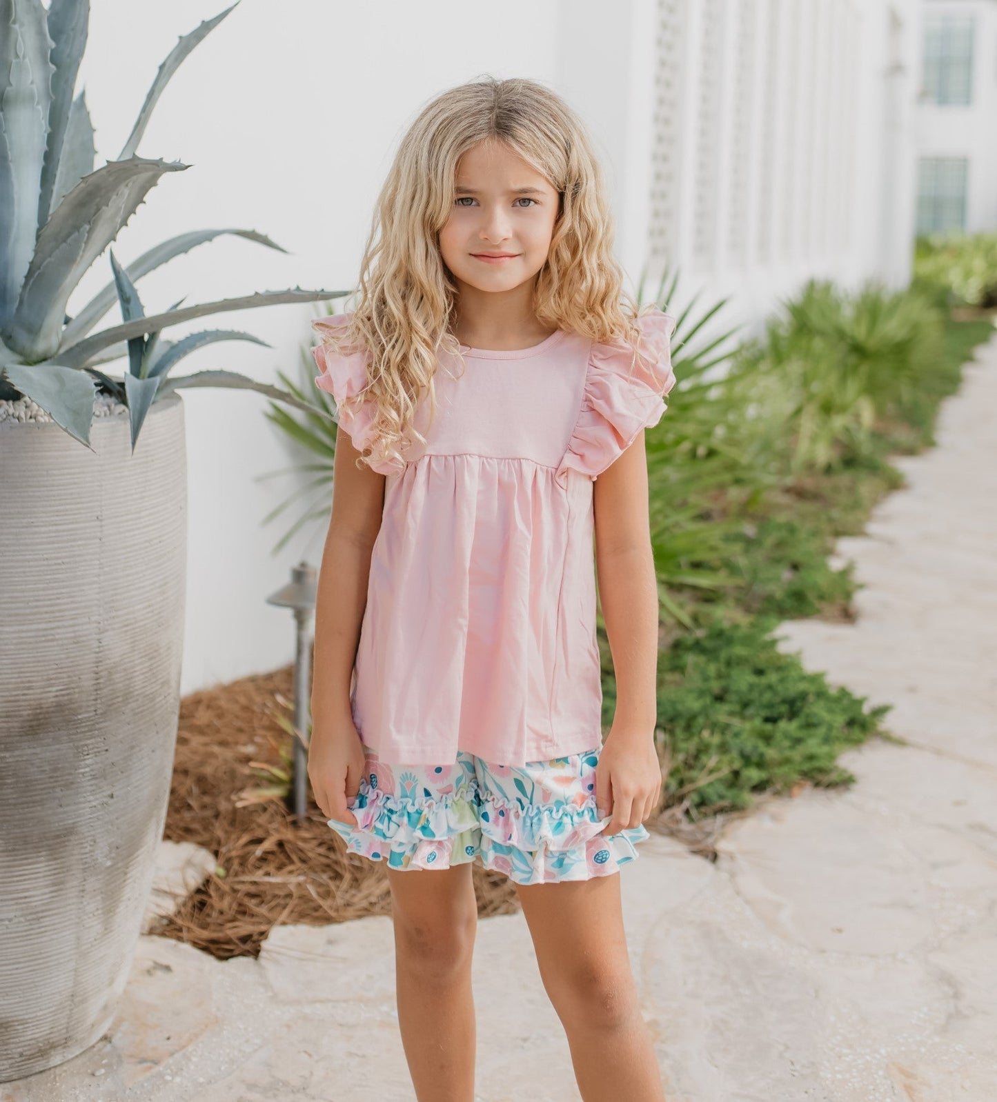 Blush Pastel Floral Short Set