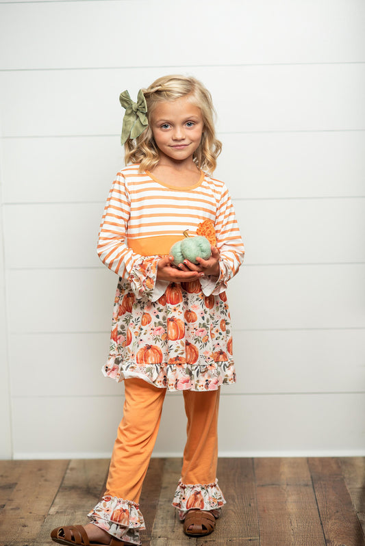 Pumpkin Stripe Pant Set