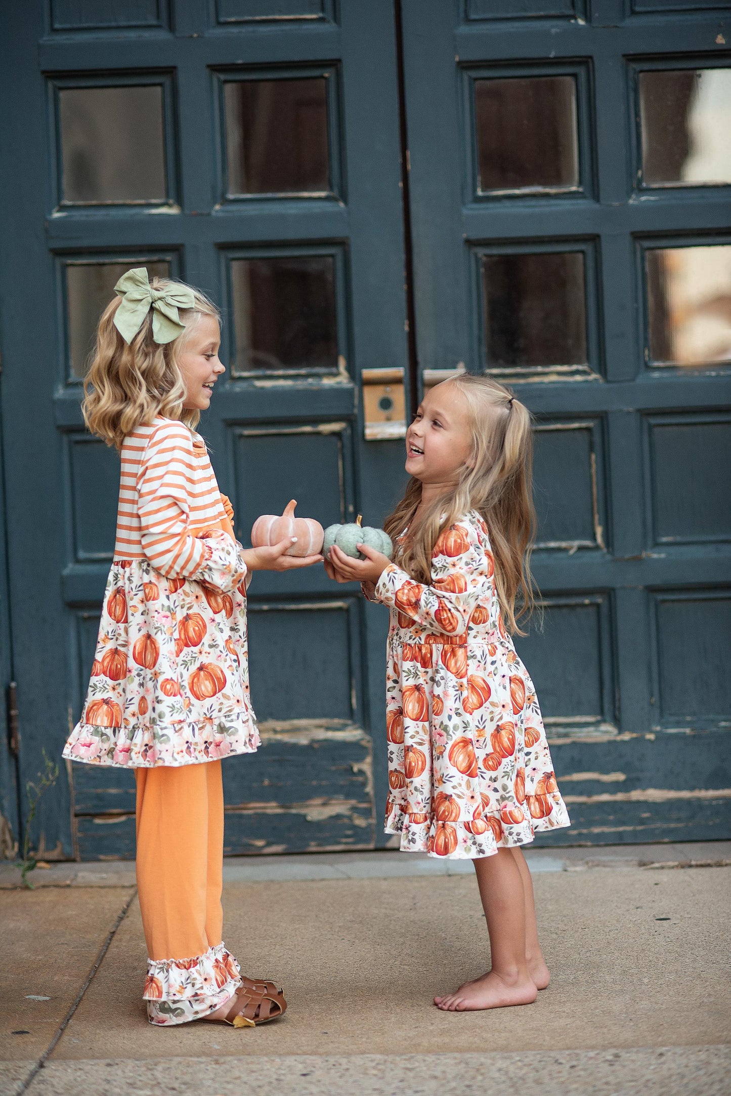 Pumpkin Stripe Pant Set