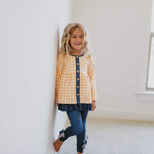 Mustard Gingham Check Set