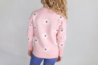 Blush Flower Sweater
