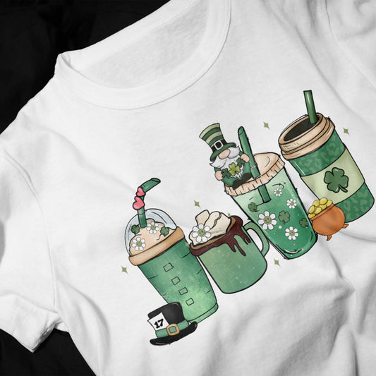 St. Patrick’s Day Coffee & Shamrock Drinks T-Shirt