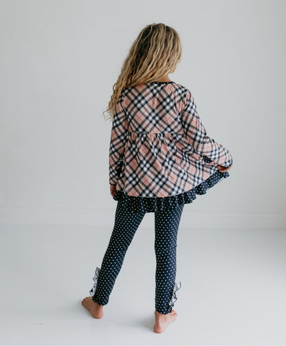 Tan Plaid Button Set