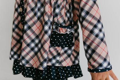 Tan Plaid Button Set