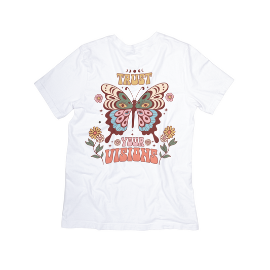 "Trust Your Vision" Vintage Butterfly Moon Phase Tee