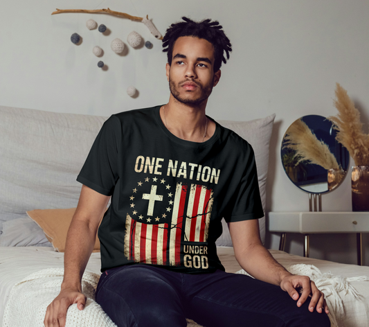 One Nation Under God Patriotic Christian Tee – 4th of July Faith Shirt