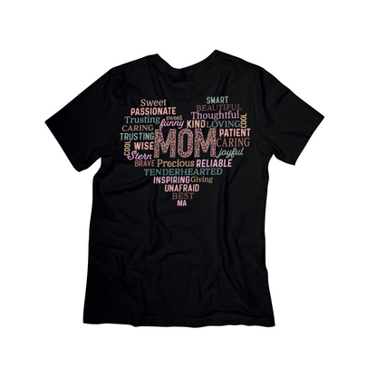MOM Word Heart T-Shirt
