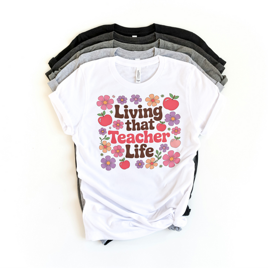 Living That Teacher Life Retro Floral Tee