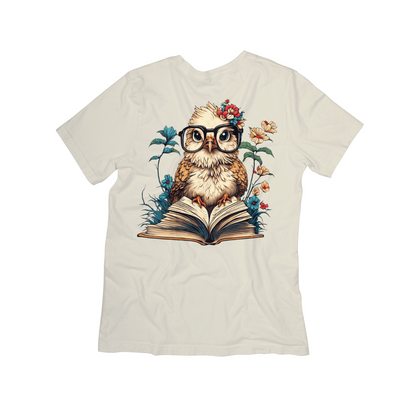 Bookish Owl Floral Tee – Cute Owl Shirt for Book Lovers & Teachers