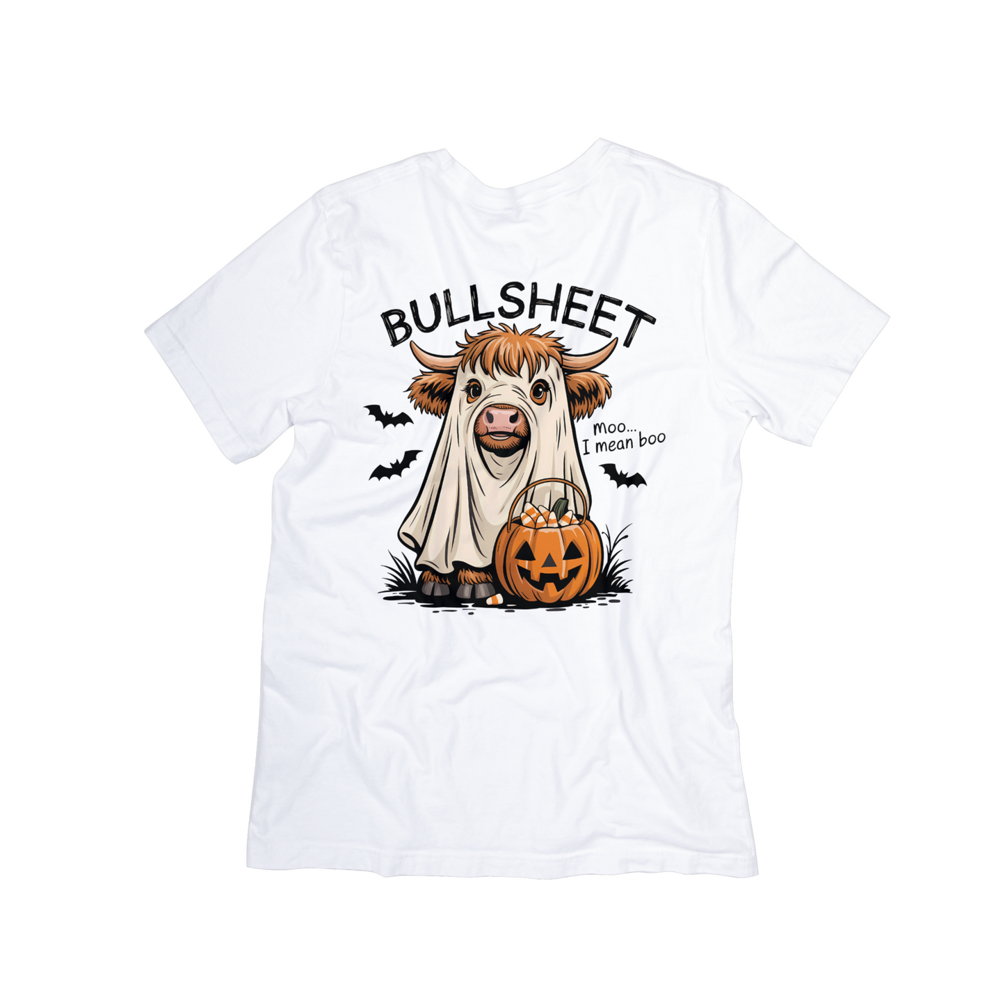 BULLSHEET Ghost Bull Tee – Funny Halloween Pun Shirt