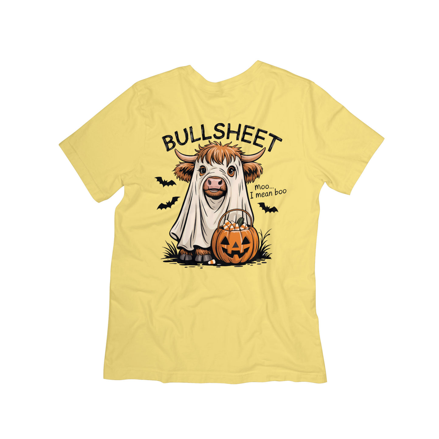 BULLSHEET Ghost Bull Tee – Funny Halloween Pun Shirt