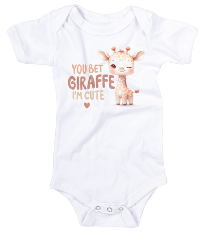 "You Bet Giraffe I'm Cute" Baby Bodysuit