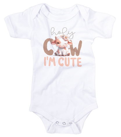 "Holy Cow, I'm Cute" Baby Bodysuit