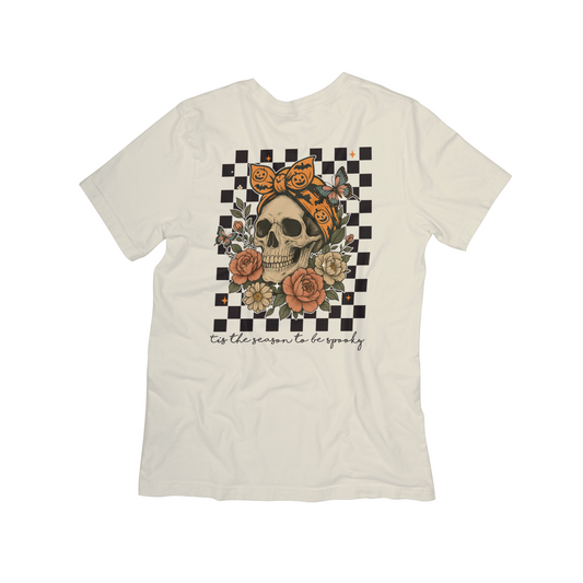 Tis the Season to Be Spooky Retro Skull Tee – Halloween Graphic Shirt