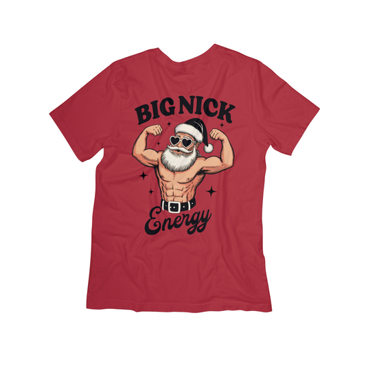 Big Nick Energy Santa Christmas T-Shirt – Funny Holiday Graphic Tee