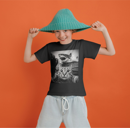Selfie Gone Wrong Shark Cat Toddler/Youth Tee