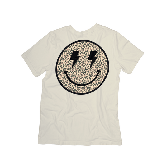 Electric Leopard Smiley Tee