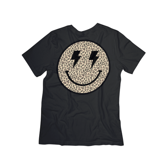 Electric Leopard Smiley Tee
