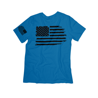 Distressed American Flag T-Shirt – Patriotic Short Sleeve Tee