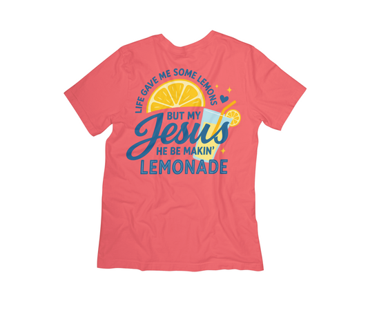 Life Gave Me Lemons But My Jesus Makes Lemonade” Christian Graphic Tee – Faith & Positivity T-Shirt
