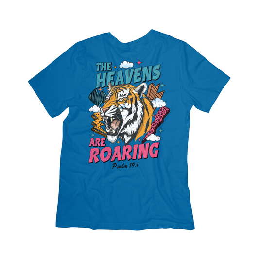 "The Heavens Are Roaring" Tiger Graphic Christian T-Shirt – Psalm 19 - Youth