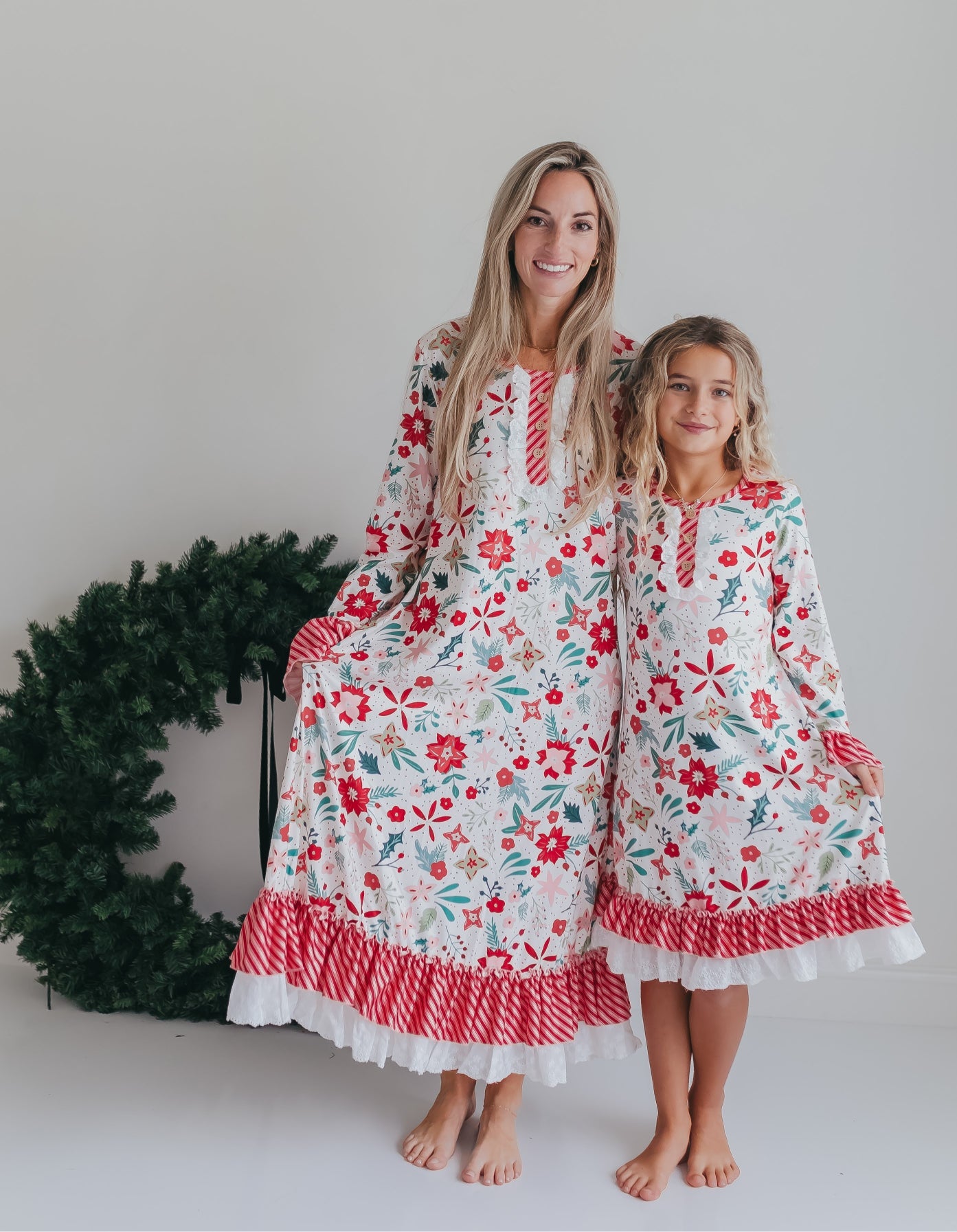 Women's Christmas Flower Lounge Gown
