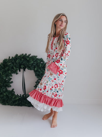 Women's Christmas Flower Lounge Gown