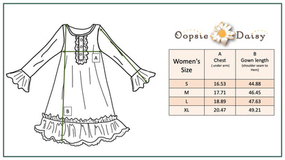 Women's Christmas Flower Lounge Gown