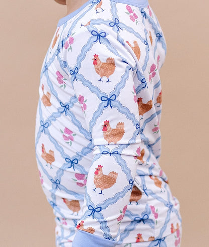 Bamboo Two Piece Set | Chickens & Flowers