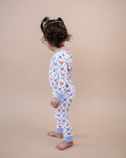 Bamboo Two Piece Set | Chickens & Flowers