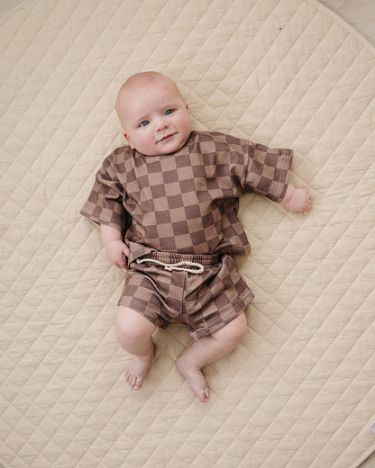 Shorts Set | Espresso Checkered