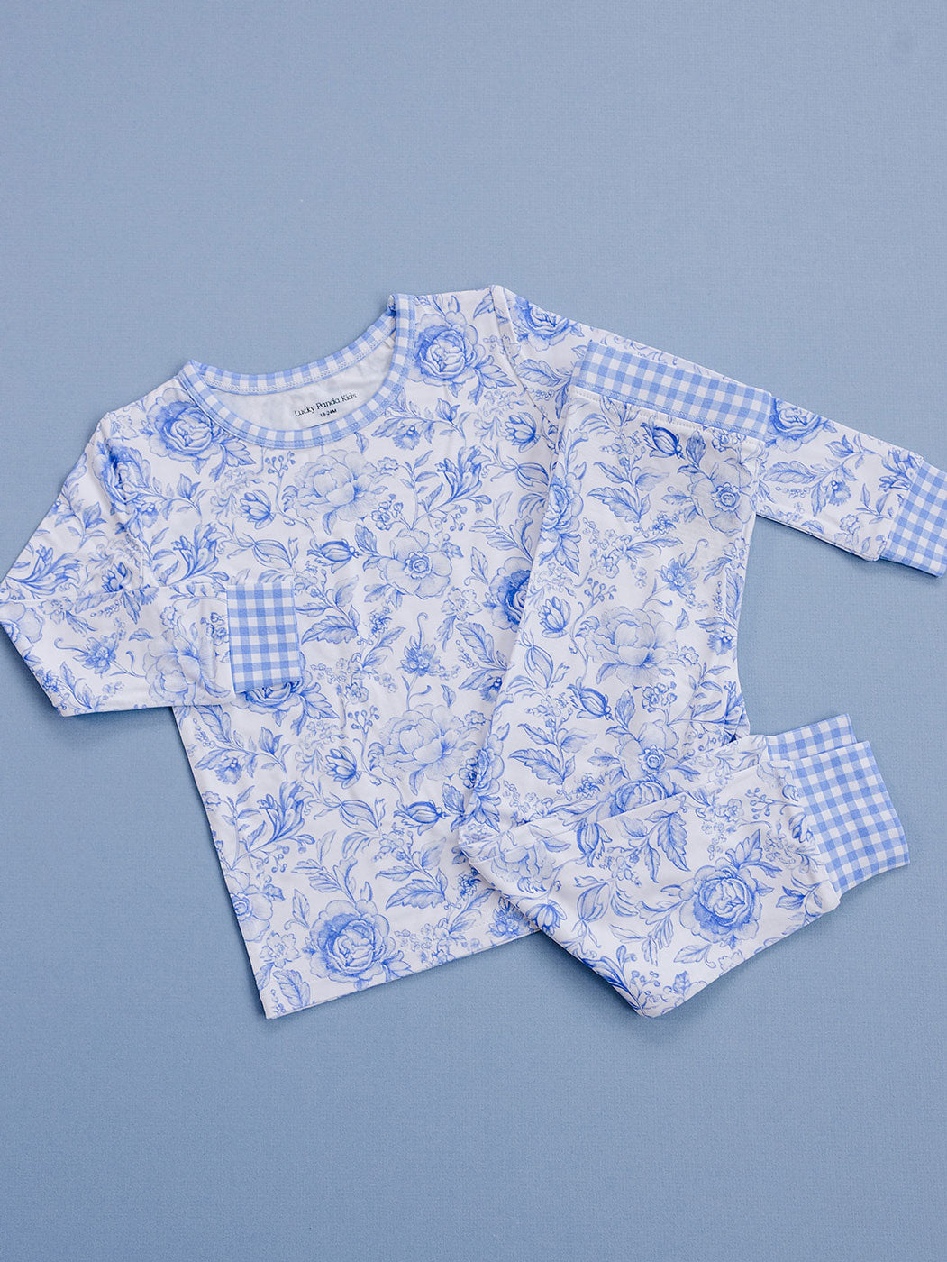 Bamboo Two Piece Set | Blue Flowers