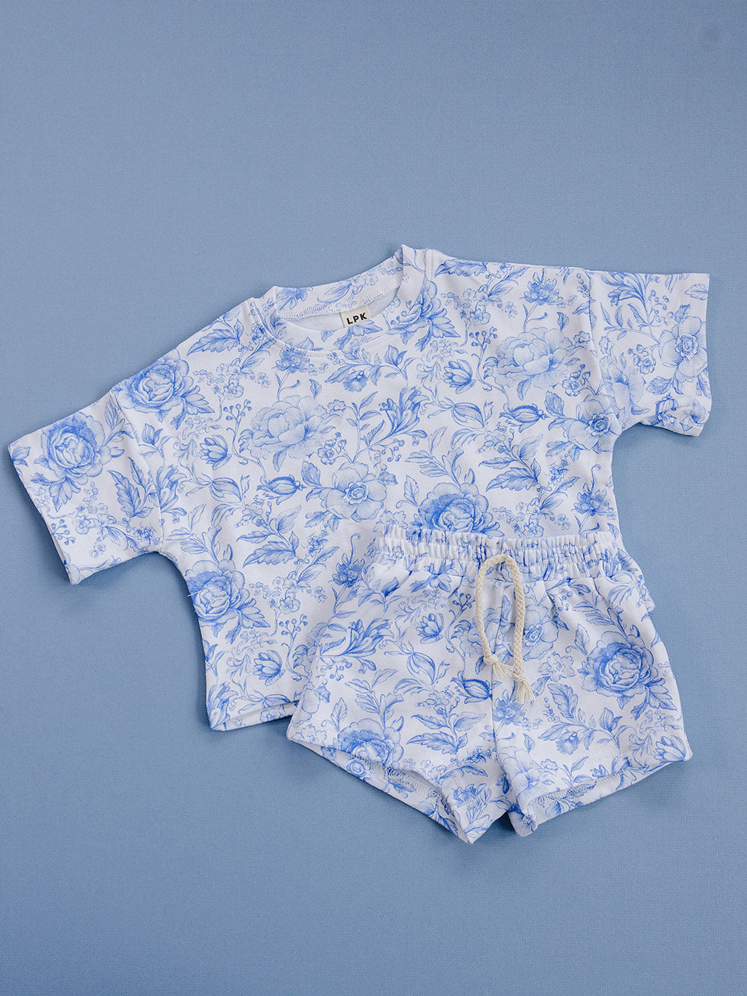 Shorts Set | Blue Flowers