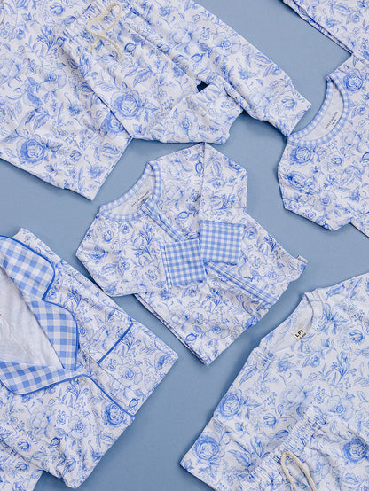 Bamboo Two Piece Set | Blue Flowers