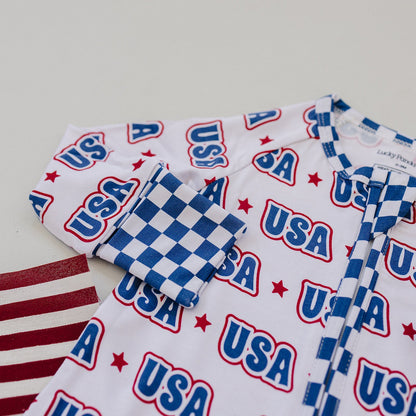 Bamboo Zip Romper  | USA