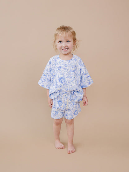 Shorts Set | Blue Flowers