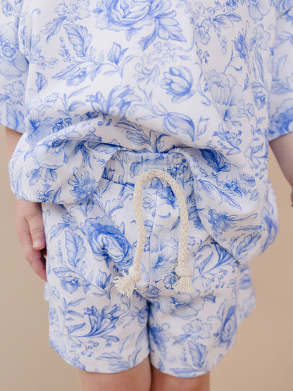 Shorts Set | Blue Flowers