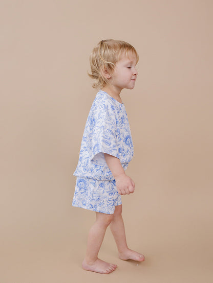 Shorts Set | Blue Flowers