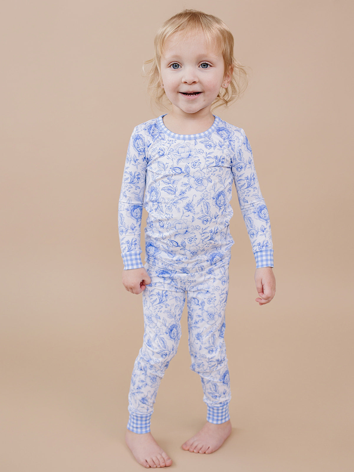 Bamboo Two Piece Set | Blue Flowers