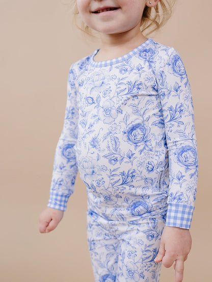 Bamboo Two Piece Set | Blue Flowers